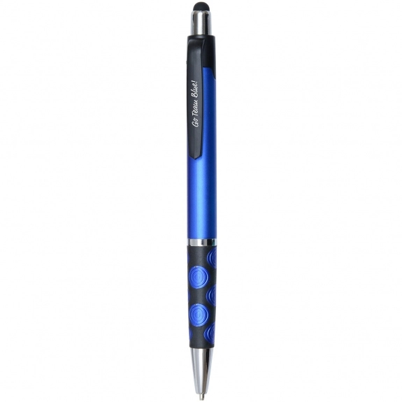 Blue Twist Action Custom Pen w/Silver Accents 