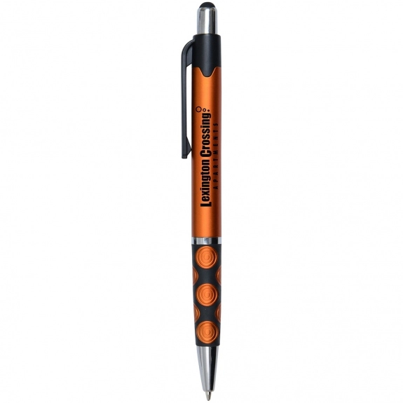 Orange Twist Action Custom Pen w/Silver Accents 