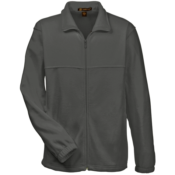 Charcoal - Harriton Full-Zip Custom Fleece Jacket - Men's