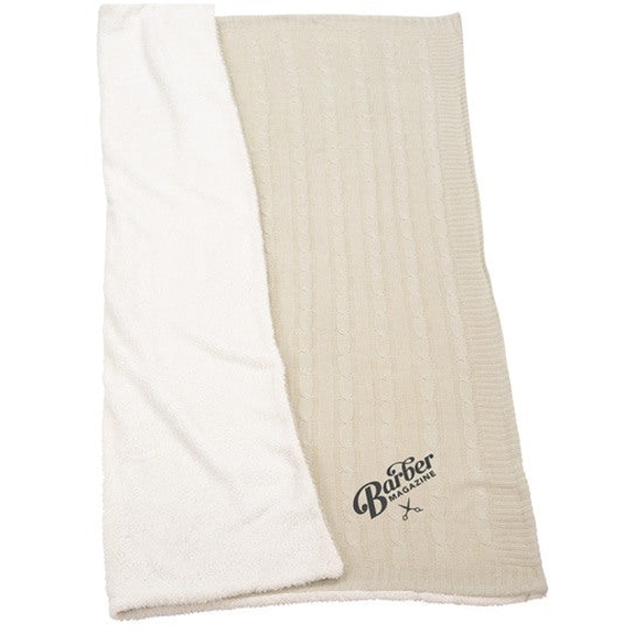 Cream - Field & Co Cable Knit Sherpa Custom Blanket