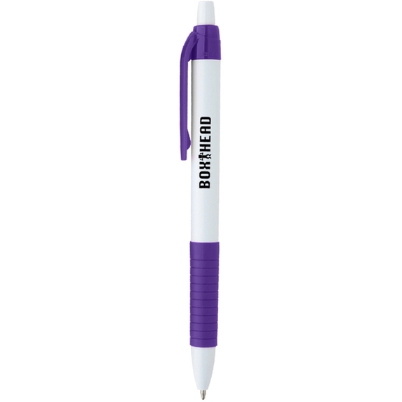 White / purple - Serrano Custom Rubber Grip Pen