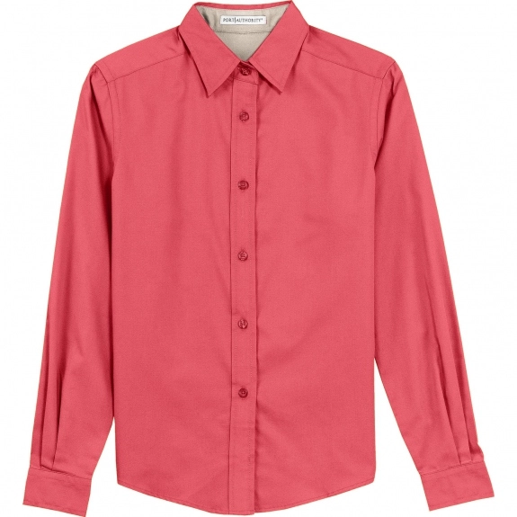 Hibiscus Port Authority Long Sleeve Easy Care Custom Shirt 