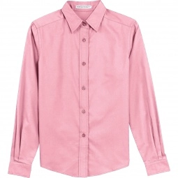Light Pink Port Authority Long Sleeve Easy Care Custom Shirt 