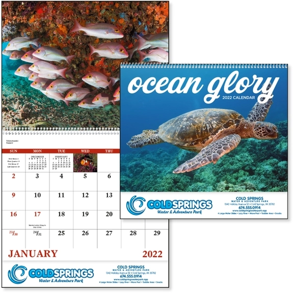 White Ocean Glory - 13 Month Appointment Custom Calendar