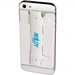 White Silicone Custom Cell Phone Stand w/ Wallets