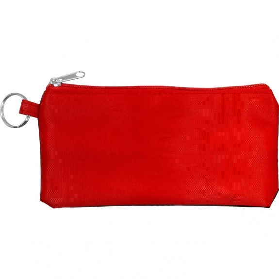 Red Stretchy Custom Travel Pouch w/ Key Ring