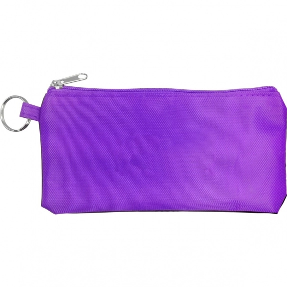 Purple Stretchy Custom Travel Pouch w/ Key Ring