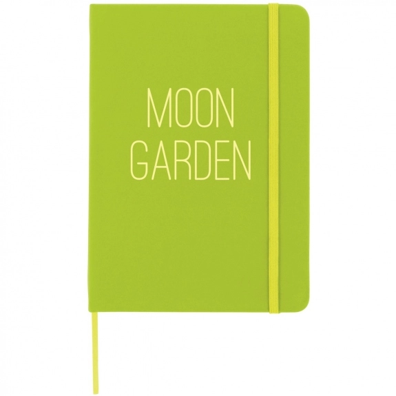 Lime Lined Custom Journal Notebook w/ Elastic Closure