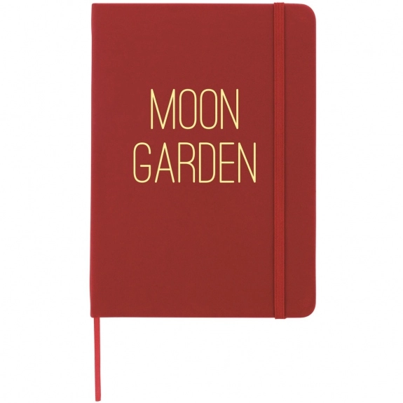 Red Lined Custom Journal Notebook w/ Elastic Closure