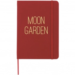 Red Lined Custom Journal Notebook w/ Elastic Closure