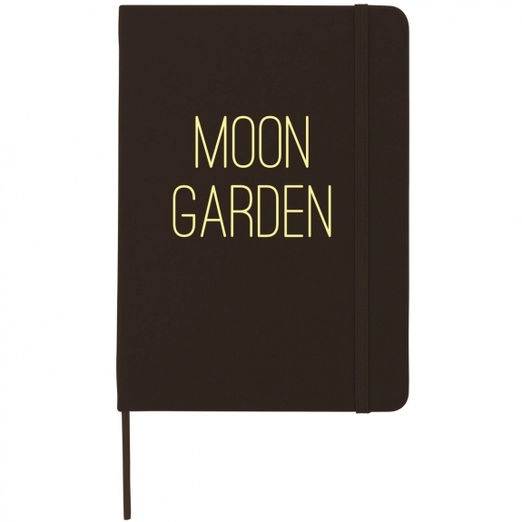 Black Lined Custom Journal Notebook w/ Elastic Closure
