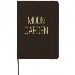 Black Lined Custom Journal Notebook w/ Elastic Closure