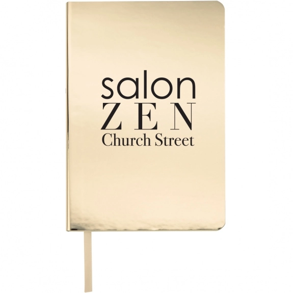 Gold Metallic Promotional Notebook - 5.5"w x 8.25"h