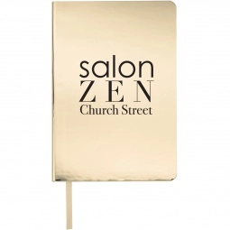 Gold Metallic Promotional Notebook - 5.5"w x 8.25"h