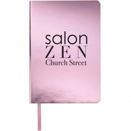 Pink Metallic Promotional Notebook - 5.5"w x 8.25"h