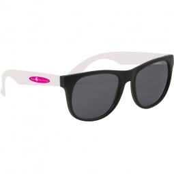 Black / White Rubberized Black Frame Custom Sunglasses - Youth