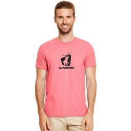 Gildan Softstyle Custom T-Shirt - Men's - Heather Coral Silk