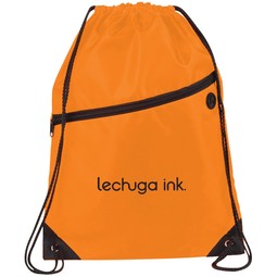 Orange Robin Promotional Drawstring Bag - 13"w x 18"h
