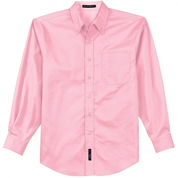 Light Pink Port Authority Long Sleeve Easy Care Custom Shirt - Men's