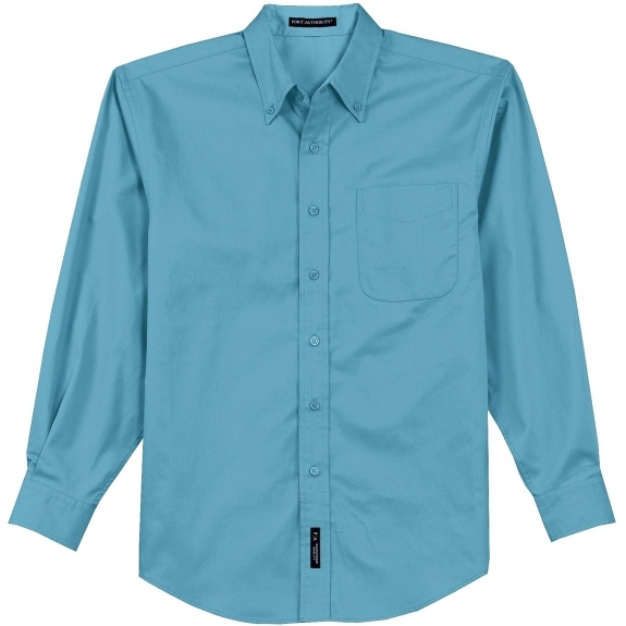 Maui Blue Port Authority Long Sleeve Easy Care Custom Shirt - Men's
