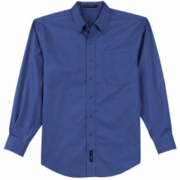 Meiterranean Blue Port Authority Long Sleeve Easy Care Custom Shirt - Men's