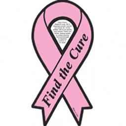 Pink Specialty Shaped Custom Car Magnet - "Find the Cure" - 30 mil - Blank