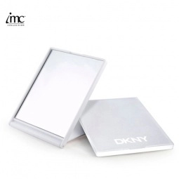 White Low Profile Compact Promotional Travel Mirror