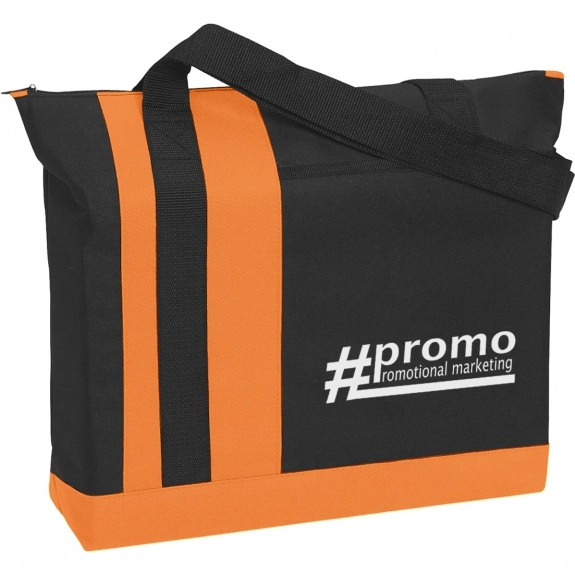 Orange Tri-Band Promotional Tote Bag