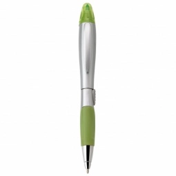 Silver/Green Blossom Ballpoint Promotional Pen & Highlighter w/ Comfort Gri