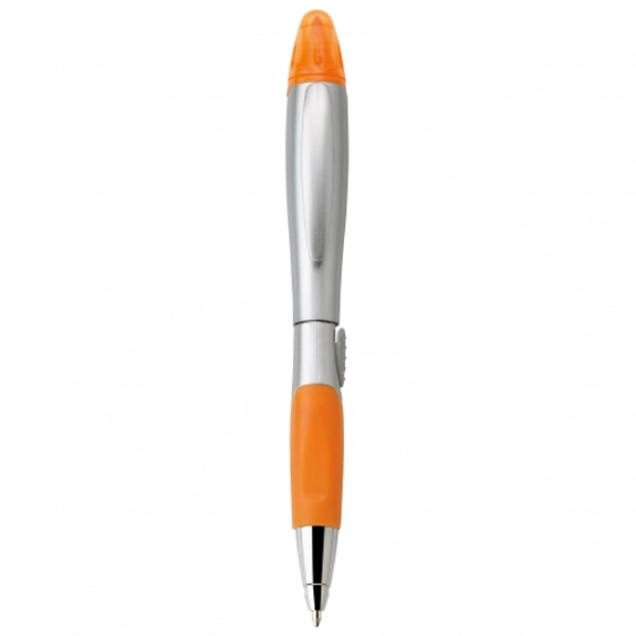 Silver/Orange Blossom Ballpoint Promotional Pen & Highlighter w/ Comfort Gr
