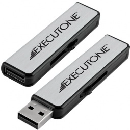 Metal Retractable Plug Custom USB Drive - 1GB