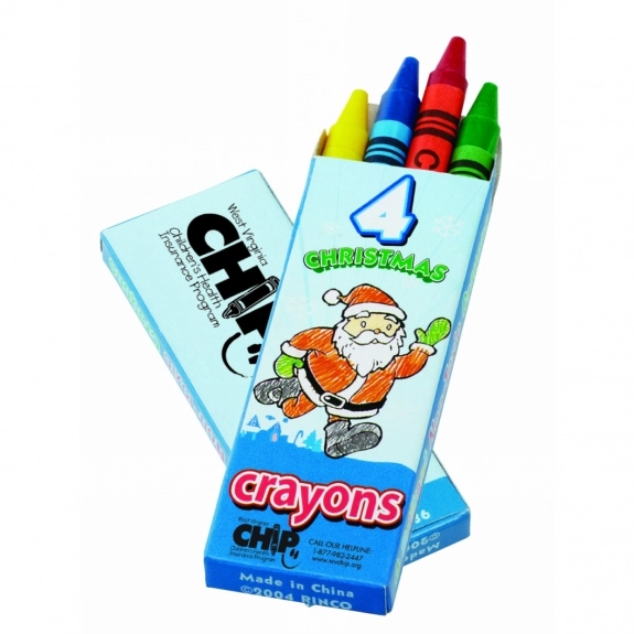 multi color Seasons Greetings Promotional Crayons - Four Pack