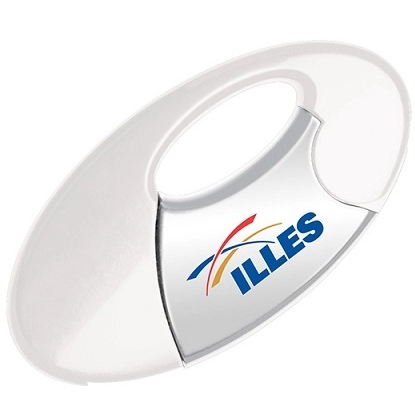 White Clip-N-Carry Promotional USB Drive - 1GB