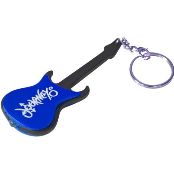 Blue Guitar LED Light Promotional Key Tag