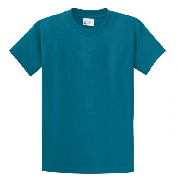 Teal Port & Company Essential Logo T-Shirt - Men's