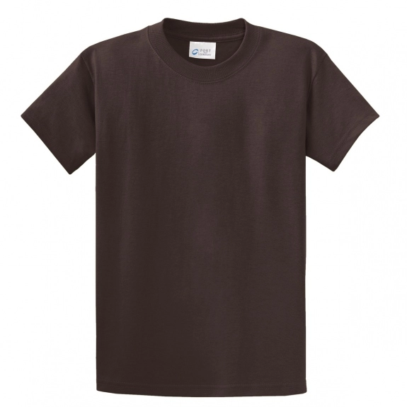 Dark Chocolate Brown Port & Company Essential Logo T-Shirt - Men's