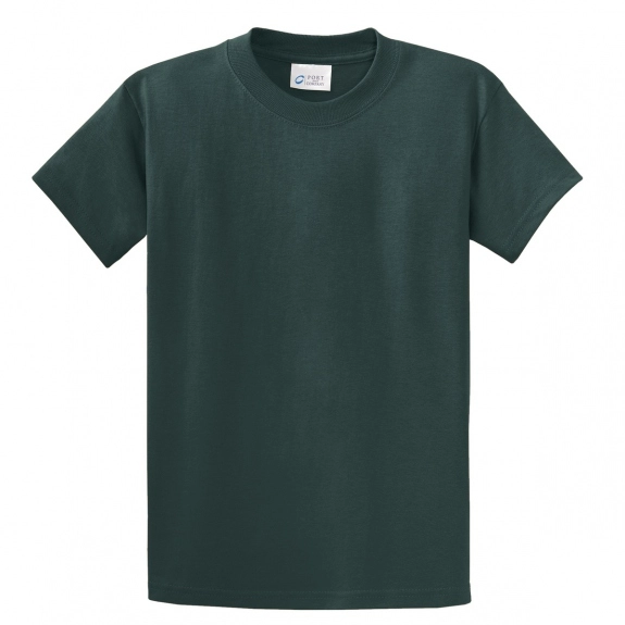 Dark Green Port & Company Essential Logo T-Shirt - Men's
