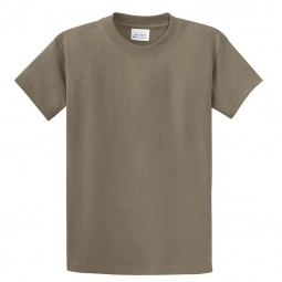 Dusty Brown Port & Company Essential Logo T-Shirt - Men's