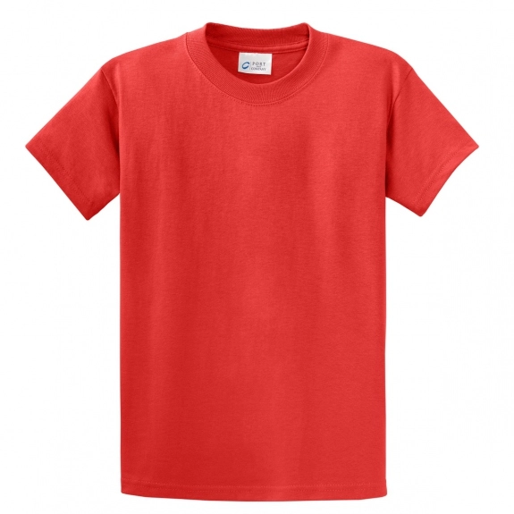 Fiery Red Port & Company Essential Logo T-Shirt - Men's