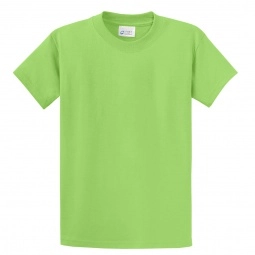 Lime Green Port & Company Essential Logo T-Shirt - Men's