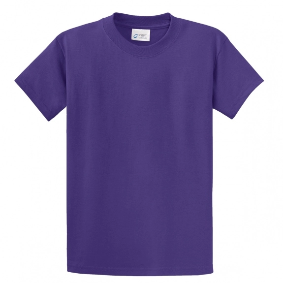 Purple Port & Company Essential Logo T-Shirt - Men's