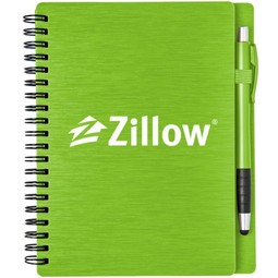 Lime Metallic Textured Custom Notebooks w/ Stylus Pen - 5"w x 7"h