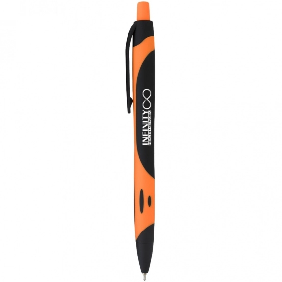 Black/Orange Two-Tone Rubberized Custom Pen
