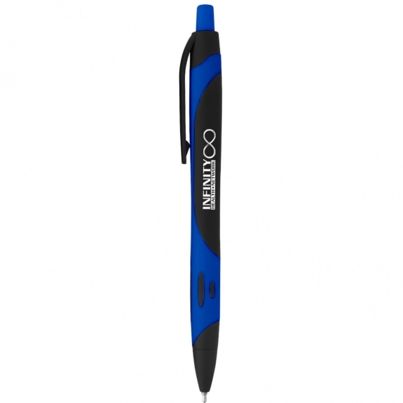 Black/Blue Two-Tone Rubberized Custom Pen