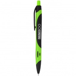 Black/Lime Green Two-Tone Rubberized Custom Pen