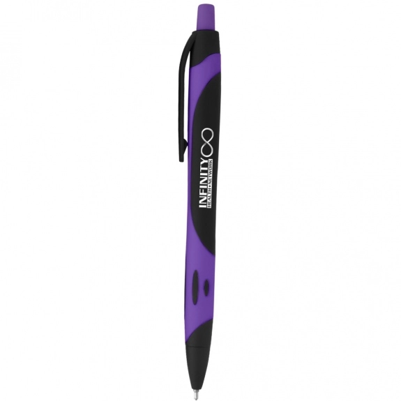 Black/Purple Two-Tone Rubberized Custom Pen