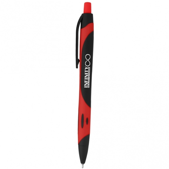 Black/Red Two-Tone Rubberized Custom Pen