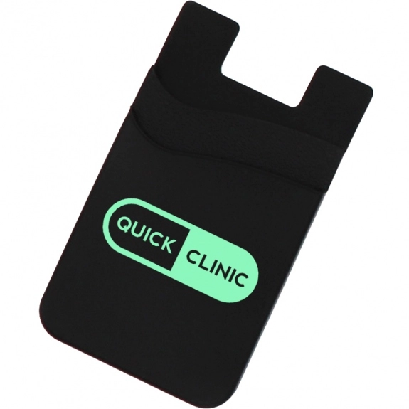 Black Dual Pocket Silicone Custom Phone Wallet
