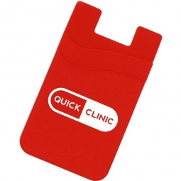 Red Dual Pocket Silicone Custom Phone Wallet