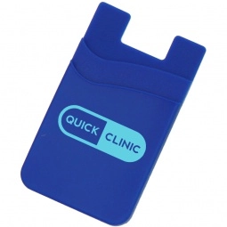 Blue Dual Pocket Silicone Custom Phone Wallet